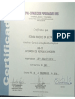 Certificado Retroescavadeira PDF