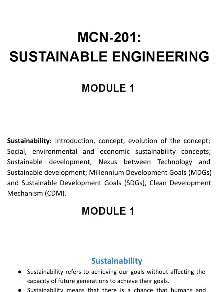 Sustainable Engineering Concepts Overview | PDF | Sustainability ...
