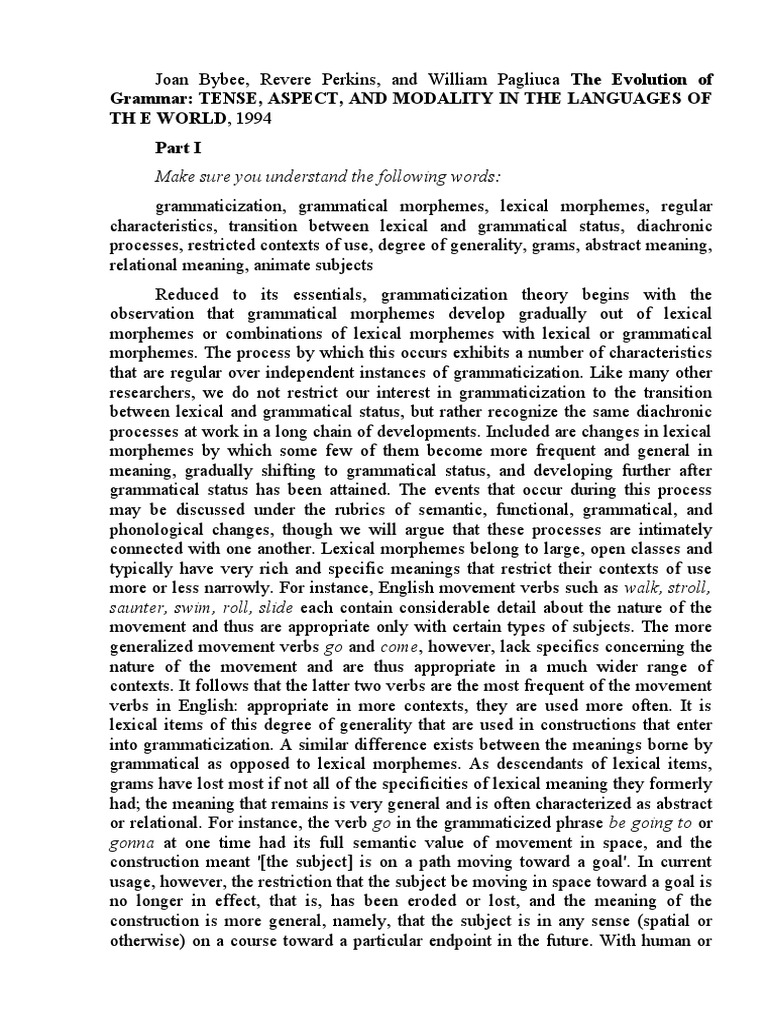 Evolution of Grammar: Modality & Auxiliaries | PDF | Lexicon 