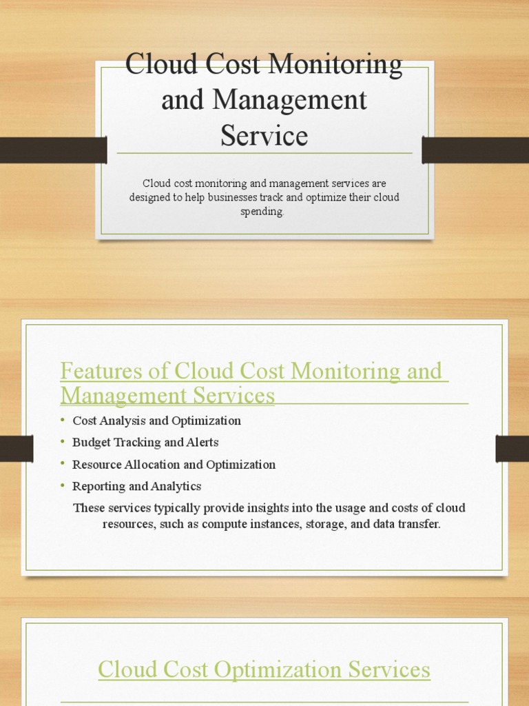 Cloud Cost Monitoring And Management Service Pdf