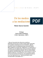 De Los Medios A Las Mediaciones - Prólogo García Canclini