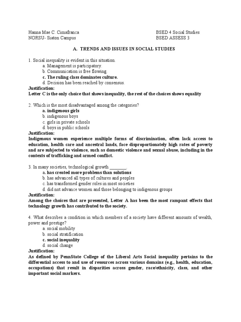 Social Studies Trends & Issues | PDF | Social Inequality ...