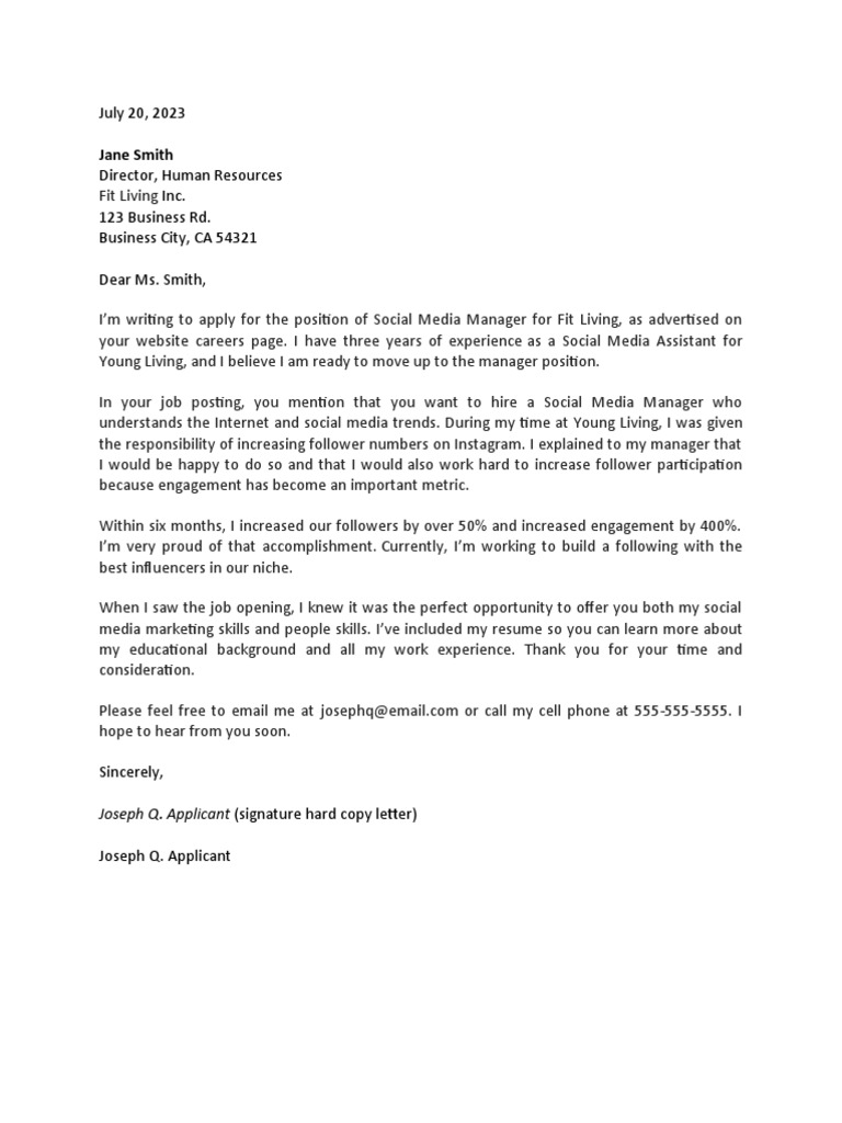 Cover Letter Template 4 PDF