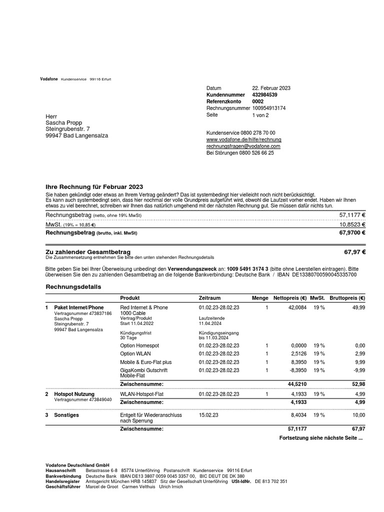 Rechnung Vom 22.02.23 PDF | PDF