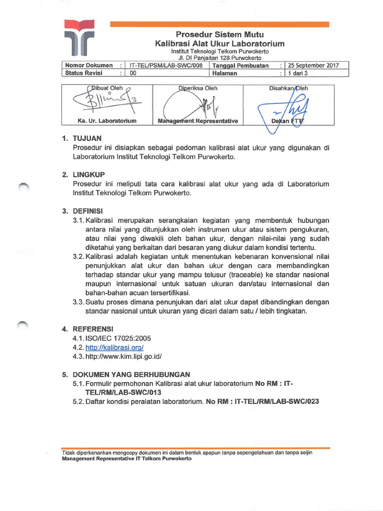 PSM008 - LAB SWC Kalibrasi Alat Ukur Laboratorium PDF | PDF