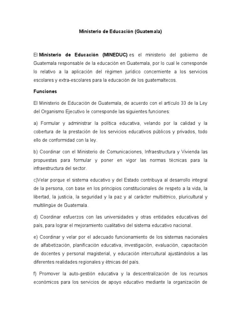 Ministerio de Educación PDF Guatemala Derechos humanos