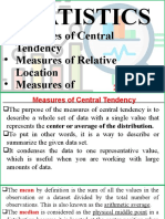 MATM Week 8 Statistics Measures of Central Tendency Relative Location and Dispersion or Variation