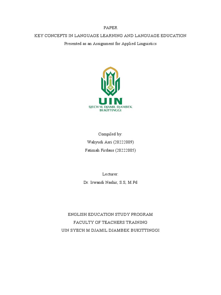 Key Concepts in Language Learning | PDF | Constructivism (Philosophy Of ...