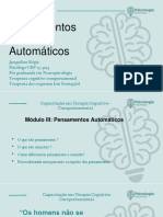 Terapia Cognitivo-Comportamental: Pensamentos Automáticos