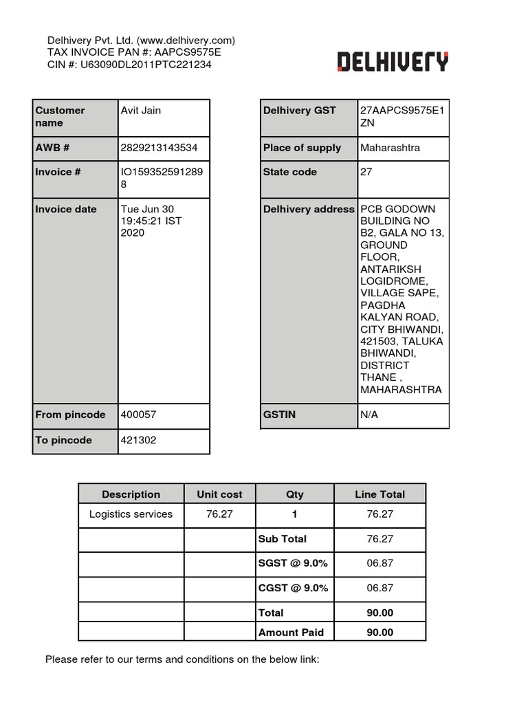 Invoice PDF | PDF