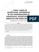 Hensoldt-Fyda, Social Communication] Cultural Taboo in Advertising. Differences in the Transmissions of Audiovisual Advertising in American and Hindu Market