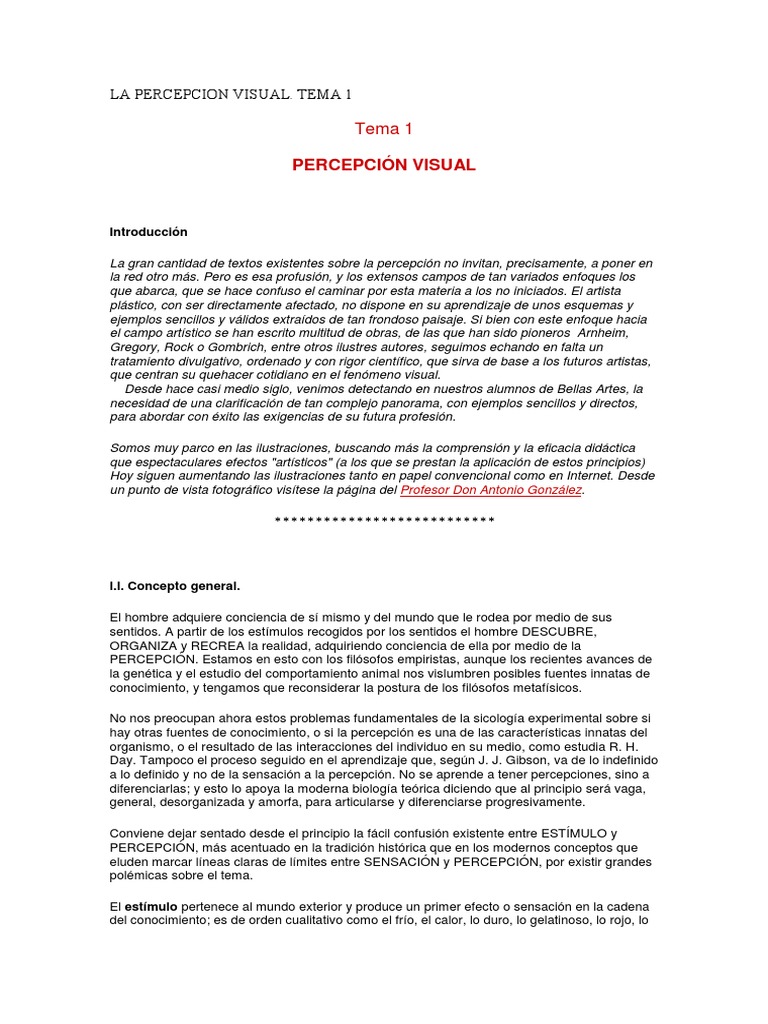 T 1 Percepcion Visual Pdf Percepción Sicología