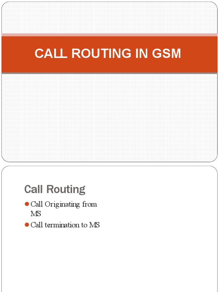 GSM Call Routing and Management | PDF | Roaming | Information And ...