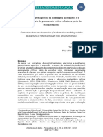 A modelagem matemática e o desenvolvimento do pensamento crítico