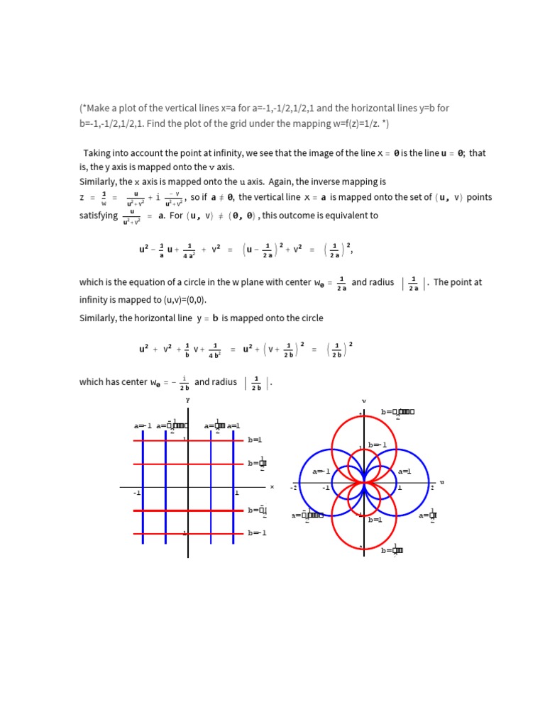 Grid Mapping under w = 1/z | PDF | Geometry | Mathematics
