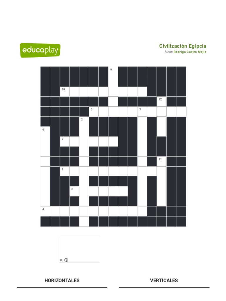 Imprimir Crucigrama Civilización Egipcia PDF