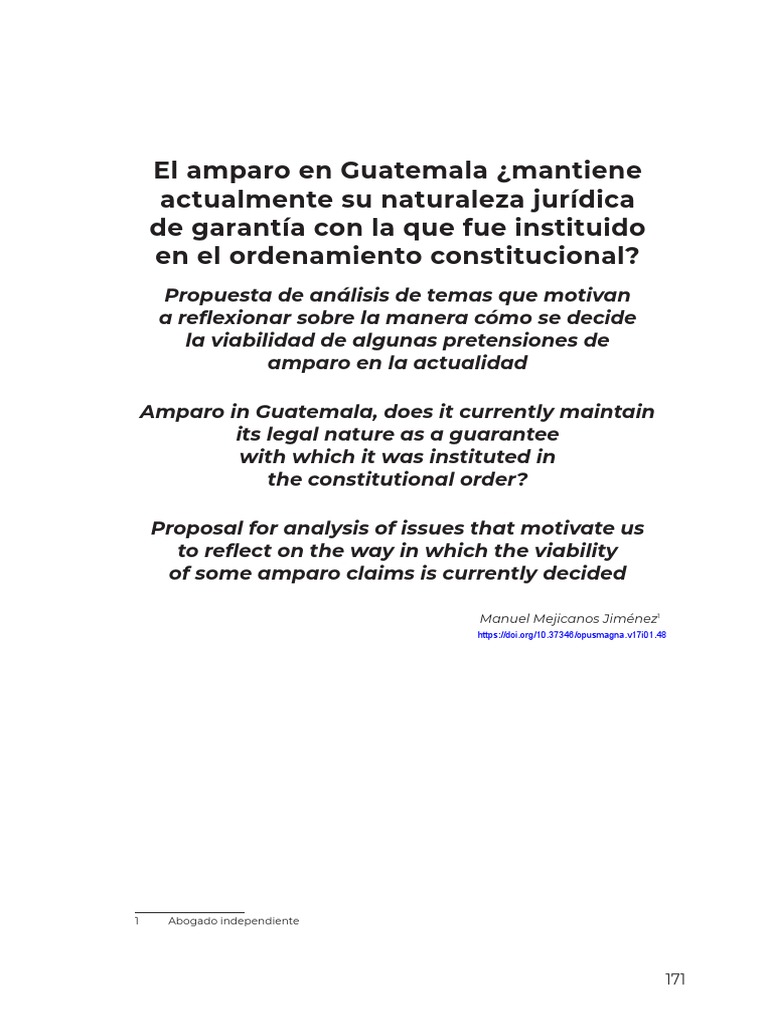 El Amparo en Guatemala PDF | Descargar gratis PDF | Habeas corpus ...