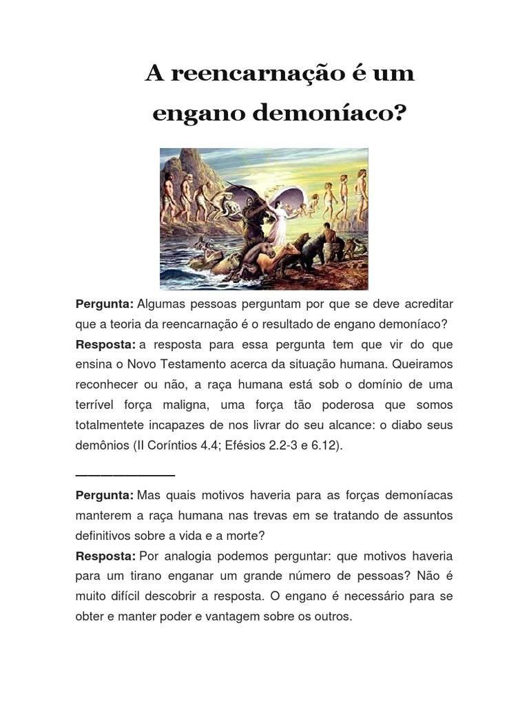 Reencarnação: Engano Demoníaco? | PDF | Pecado | Jesus