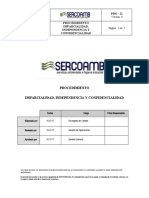 PRO - 21 Procedimiento de Imparcialidad, Independencia y Confidencialidad v0