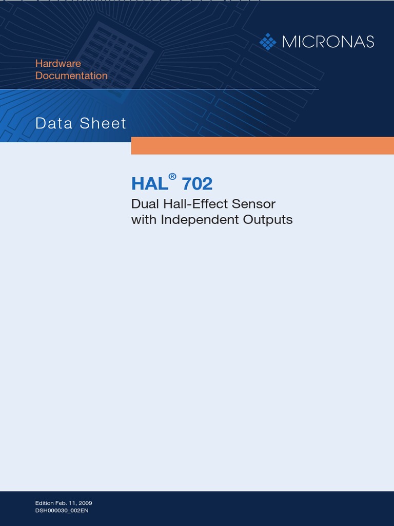 HAL 702 Dual Hall-Effect Sensor With Independent Outputs | PDF ...