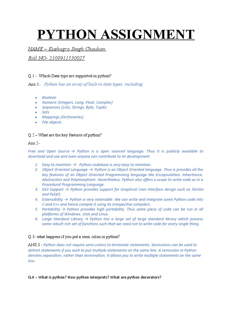 Python Assignment | PDF | Python (Programming Language) | Computer Program