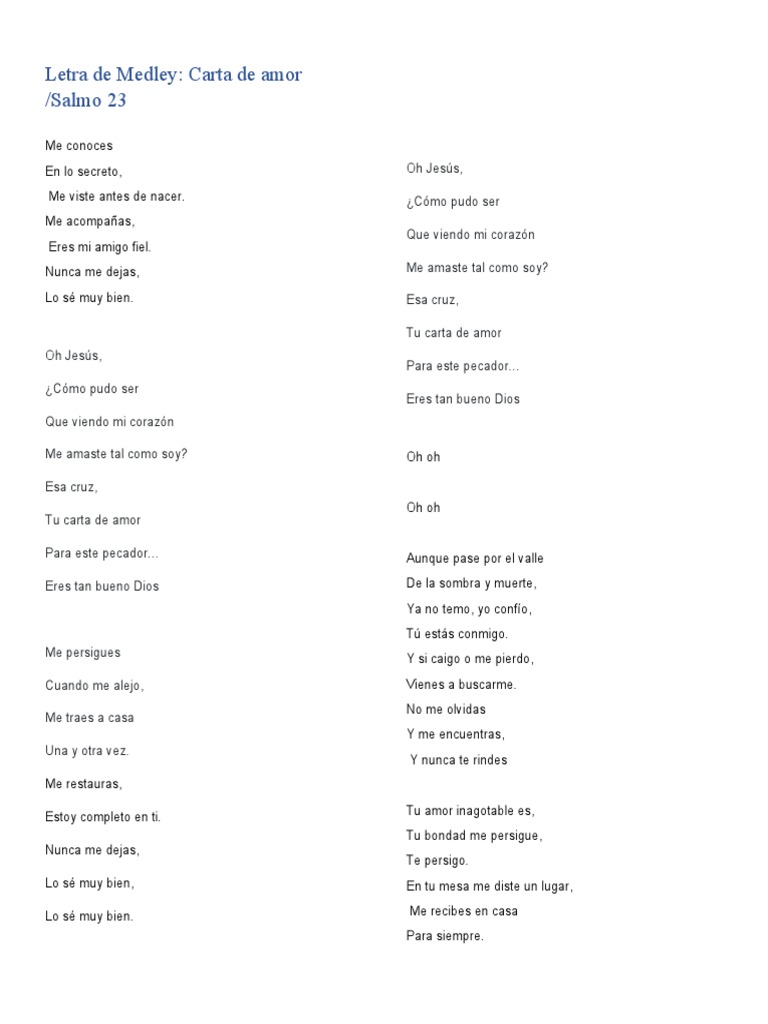 Letra de Medley | PDF