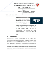 Municipalidad de Castilla deduce excepción de prescripción y contradicción de demanda por aportes previsionales