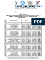 Tabel Programare Evaluare INFRA CENTRU INSTRUIRE FETEȘTI