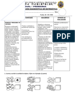 Evaluación Diagnóstica de Matemática 1°