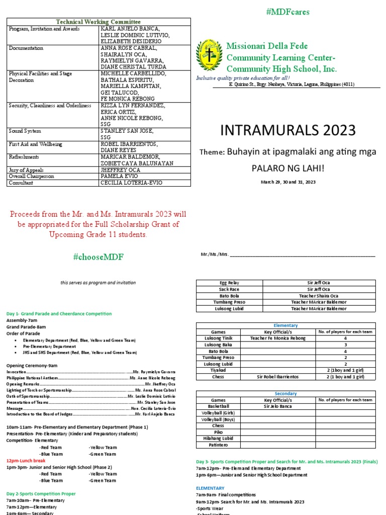 Intramurals Program | PDF
