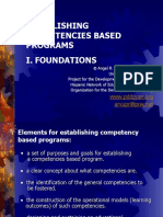 Stablishing Competency Based Programs. Foundations