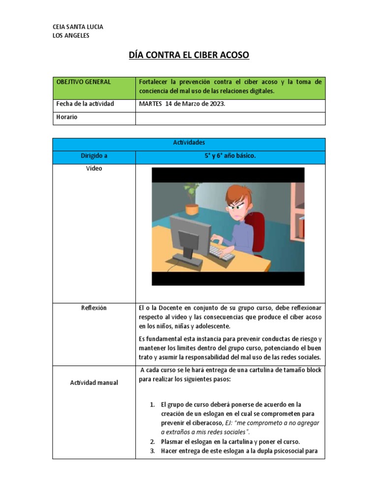 Actividades para prevenir el ciberacoso | PDF