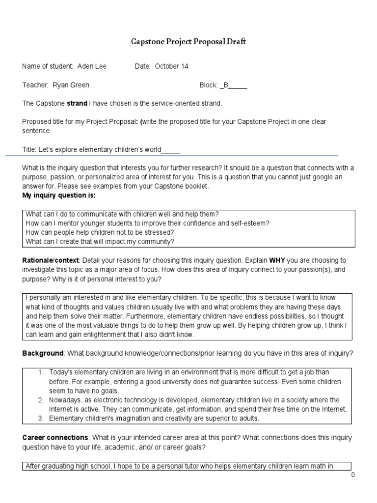 EDITED - Capstone Project Proposal Draft Aden Lee (Seongjn Lee) | PDF ...