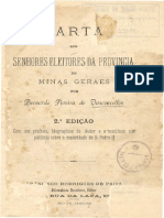VASCONCELOS, Bernardo Pereira - Carta Aos Eleitores de Minas Gerais - 1827