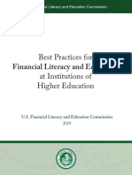 Best Practices For Financial Literacy and Education at Institutions of Higher Education2019