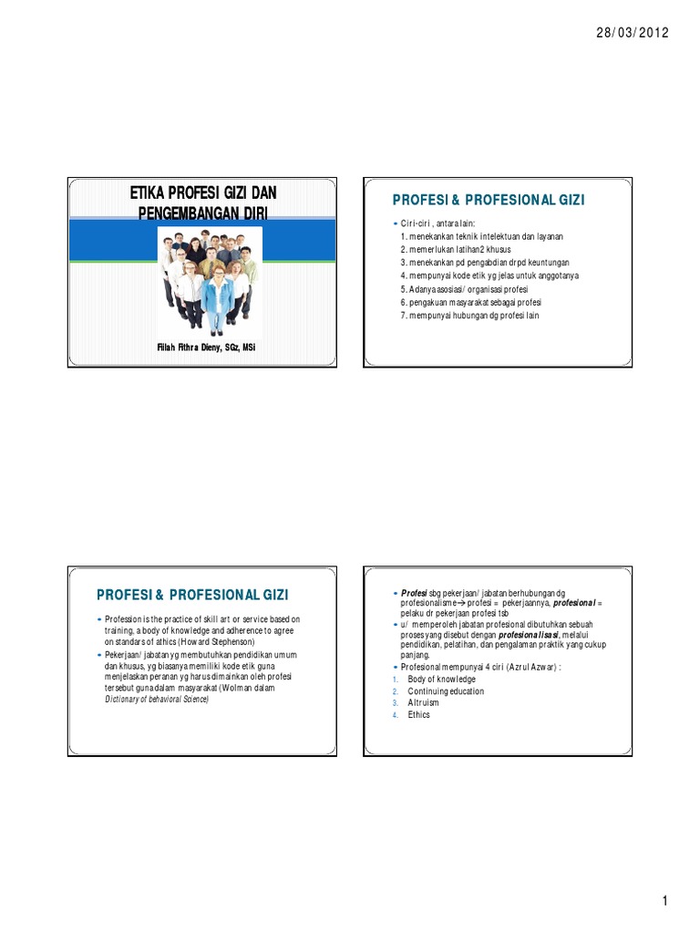 Etika dan Profesionalisme dalam Gizi | PDF