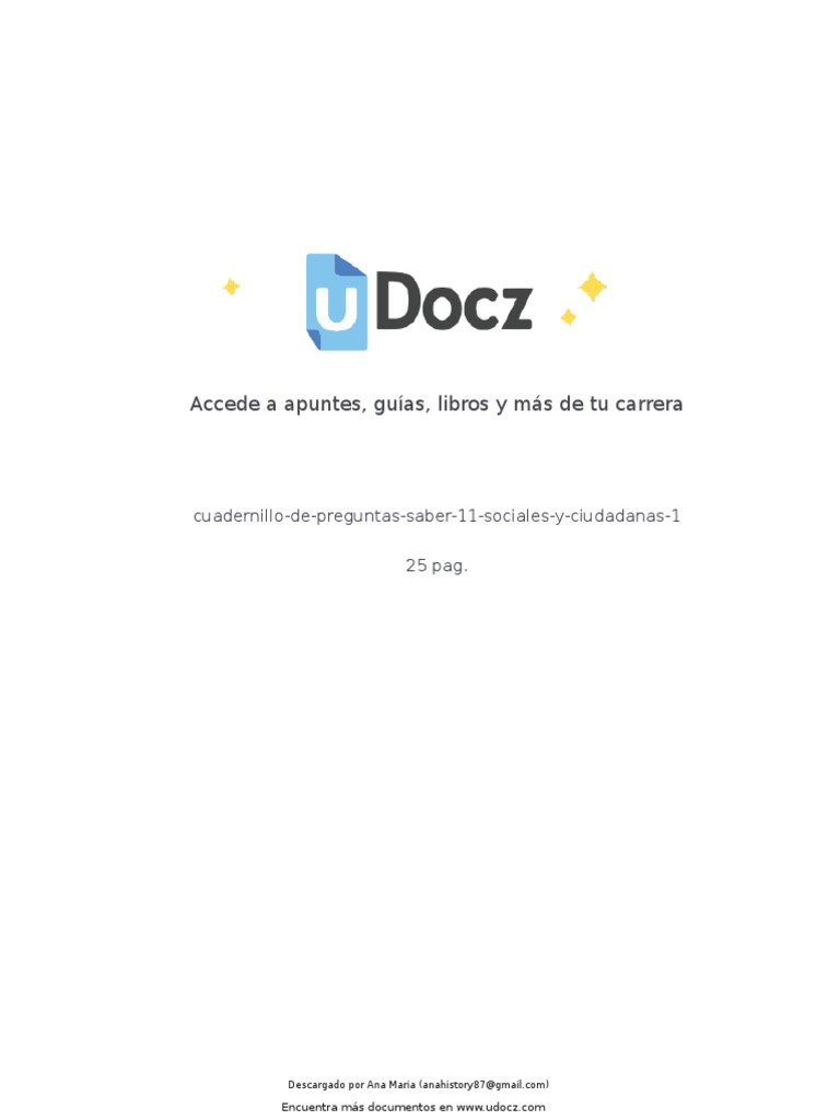 Cuadernillo de Preguntas Saber 11 Sociales y Ciudadanas 1 37670 ...