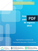 Orientaciones para El Taller de Ingreso 2022: Ingresantes A Carreras de Formación Docente y Tecnicaturas