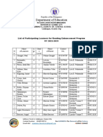 Reading Recipients Sy22-23