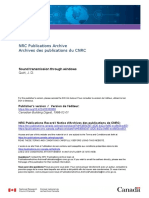 NRC Publications Archive Archives Des Publications Du CNRC: Sound Transmission Through Windows