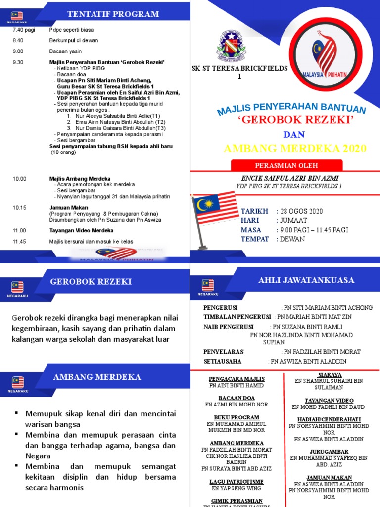 Buku Program Penutupan Hari Kebangsaan (Cikgugrafikdotcom) | PDF