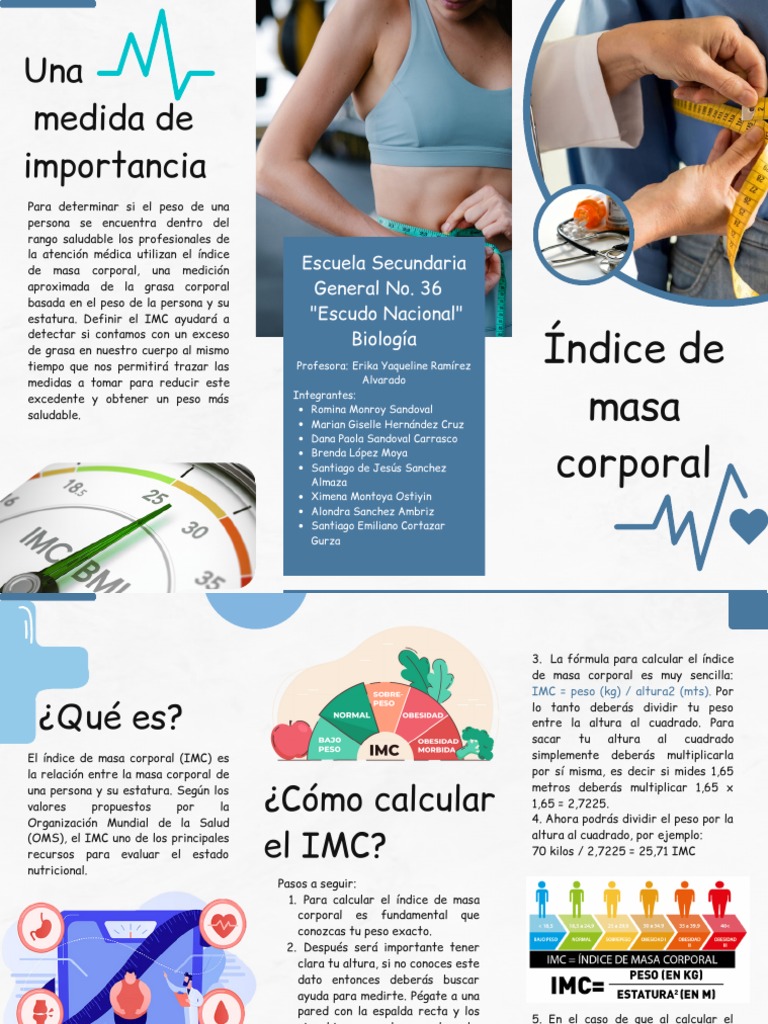 Triptico 1 IMC | PDF | Índice de masa corporal | Determinantes de la salud