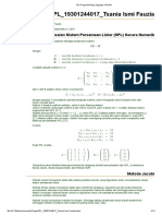 Tugasspl - 19301244017 - Tsania Ismi Fauzia: Penyelesaian Sistem Persamaan Linier (SPL) Secara Numerik