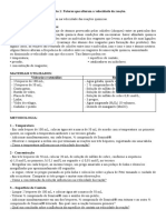 Experimentos - Velocidade Da Reação, Enzimas e Sistema Digestório