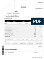 Resumen de tarjeta de crédito Visa con detalle de consumos, pagos e intereses