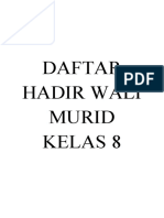 Daftar Hadir Wali Murid Kelas 8.9.10.11