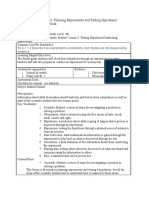 Lesson Plan 3 - Testing Hypothesis Planning Experiments