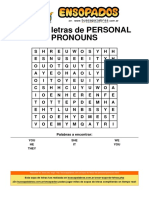 Sopa de Letras de Personal Pronouns