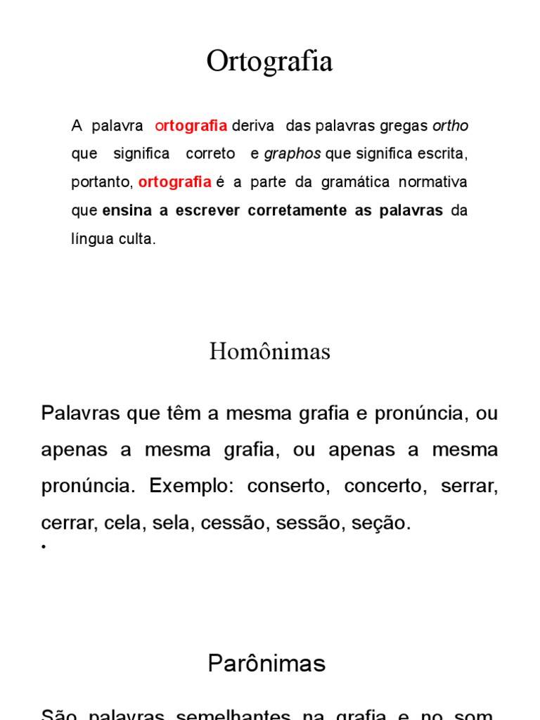 Significado e Exemplos de Ortografia | PDF | Palavra | Escrita