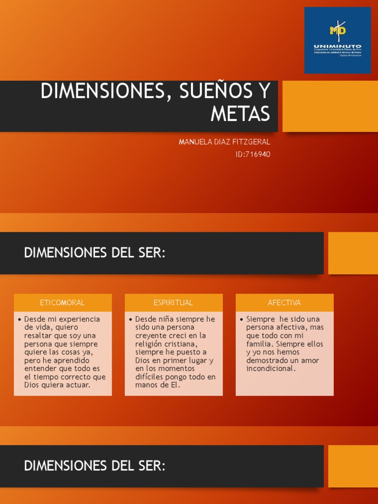 Dimensiones, Sueños y Metas | PDF
